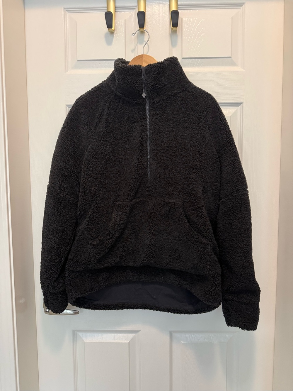 Lululemon Black Sherpa Half-Zip Pullover Sweater